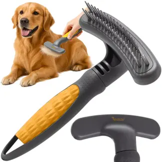 Purlov Dubbelrijige roterende kam voor honden en katten – ontklitten zonder trekken