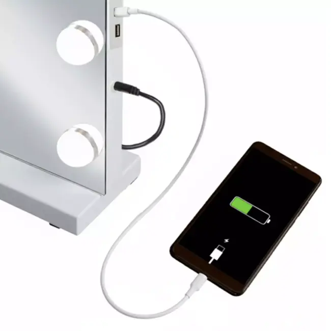 Soulima LED cosmeticaspiegel 58x46 cm met 15 lampen en instelbare lichtkleuren