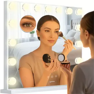 Soulima LED cosmeticaspiegel 58x46 cm met 15 lampen en instelbare lichtkleuren