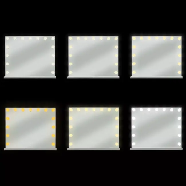 Soulima LED cosmeticaspiegel 58x46 cm met 15 lampen en instelbare lichtkleuren