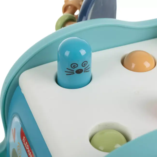 Kruzzel Educatieve interactieve olifant – Montessori speelgoed met hamer, vormen en tandwielen – vanaf 18 maanden