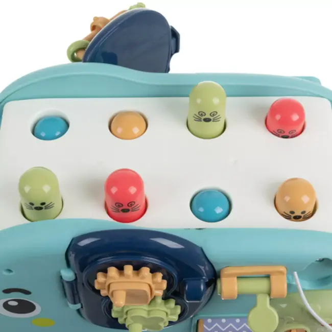 Kruzzel Educatieve interactieve olifant – Montessori speelgoed met hamer, vormen en tandwielen – vanaf 18 maanden