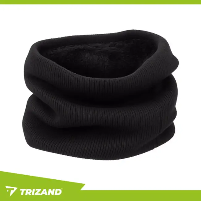 Trizand zwarte nekwarmer voor heren – warme fleece sjaal met comfortabele pasvorm