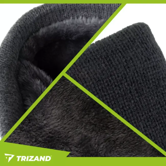 Trizand zwarte nekwarmer voor heren – warme fleece sjaal met comfortabele pasvorm