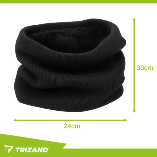 Trizand zwarte nekwarmer voor heren – warme fleece sjaal met comfortabele pasvorm