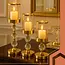 RUHHY kandelaars set van 3 stuks – gouden glazen lantaarns met spiegelend effect en kristalaccenten