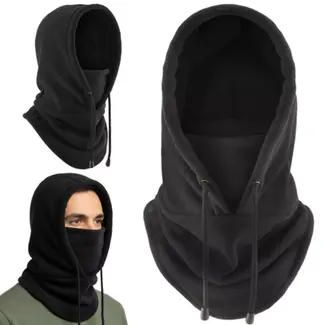 Trizand Zwarte muts en sjaal set – warme uniseks winterset van zacht polyester