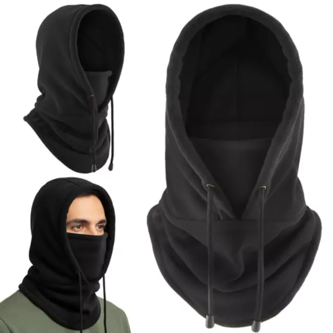 Trizand zwarte muts en sjaal set – warme uniseks winterset van zacht polyester