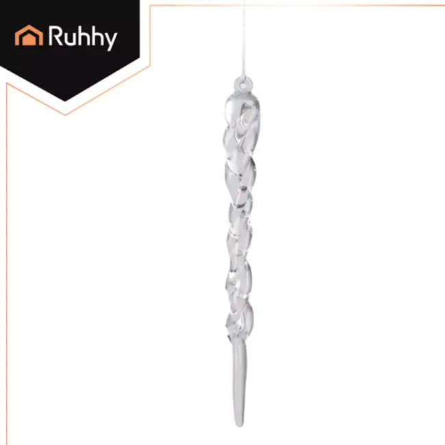 Ruhhy Luxe kunststof kerst ijspegels – set van 12 – met spiraaldesign voor feestelijke decoratie