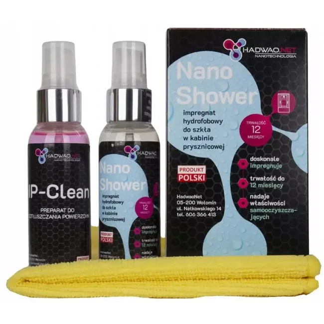 REA Nano impregneerset voor douchecabineglas met ontvetter en microvezeldoek – 50 ml bescherming