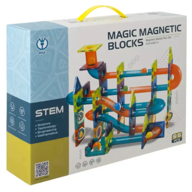 Ruhhy Educatieve magnetische bouwset met knikkerbaan voor creatief speelplezier – 96 onderdelen