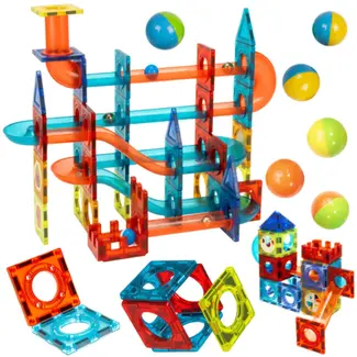 Ruhhy Educatieve magnetische bouwset met knikkerbaan voor creatief speelplezier – 96 onderdelen