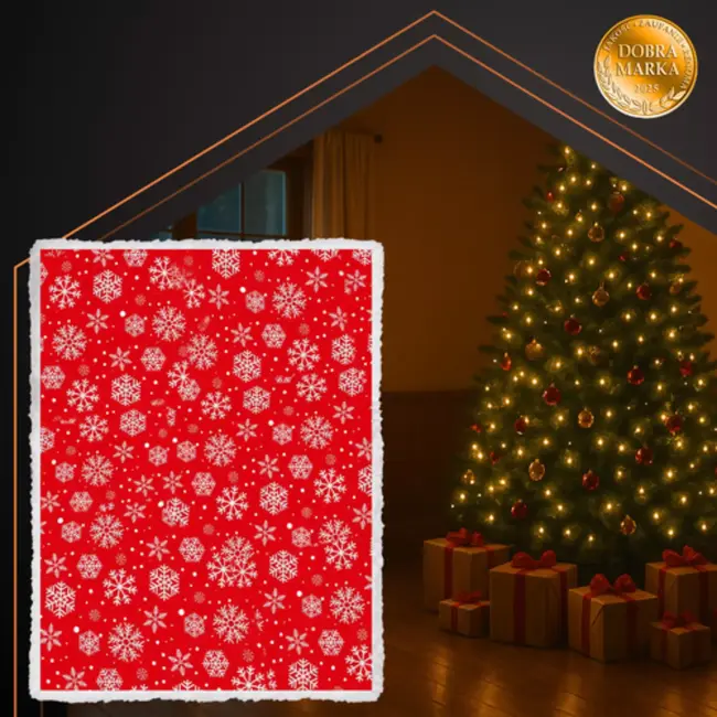 Ruhhy Dubbelzijdige flanellen kerstdeken 130x170 cm – met sneeuwvlokken en satijnen lint