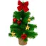 Ruhhy Compacte kunstkerstboom met hartjes, sterren en jute voet – direct klaar voor gebruik  – 45 cm