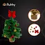 Ruhhy Compacte kunstkerstboom met hartjes, sterren en jute voet – direct klaar voor gebruik  – 45 cm