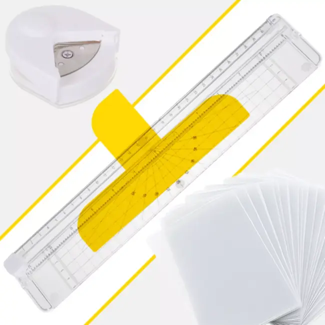 Izoxis Professionele 4-in-1 A4 laminator met warm- en koudfunctie, snijder, hoekafronder en 60 folies