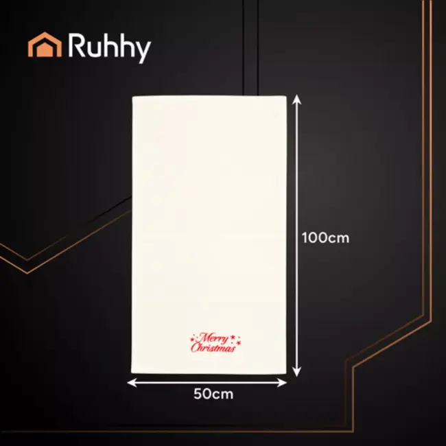 Ruhhy Feestelijke set van 2 katoenen kersthanddoeken met borduring Merry Christmas – 50x100 cm