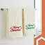 Ruhhy Feestelijke set van 2 katoenen kersthanddoeken met borduring Merry Christmas – 50x100 cm