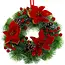 Ruhhy Kerstkrans met realistische groene decoratie voor deur, tafel of open haard  – 30 cm