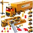 Ruhhy Bouwspeelset met vrachtwagen, hijskraan en accessoires – complete constructieset voor kinderen vanaf 3 jaar