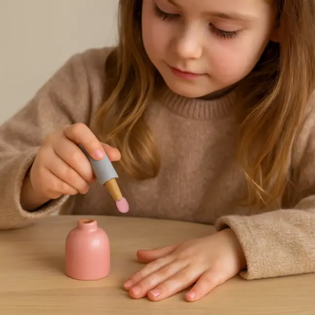 Kruzzel Houten cosmeticaset 17-in-1 – educatief make-up en kappersspeelgoed voor kinderen vanaf 3 jaar