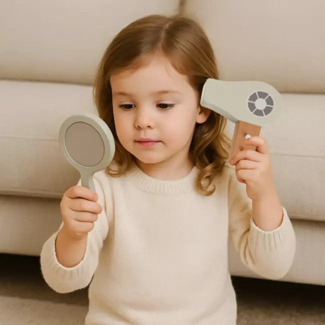 Kruzzel Houten cosmeticaset 17-in-1 – educatief make-up en kappersspeelgoed voor kinderen vanaf 3 jaar