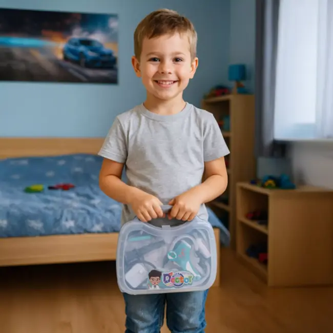 Ruhhy Kinderdoktersset 13-delig – koffer met geluid, licht en accessoires voor rollenspel en educatief plezier