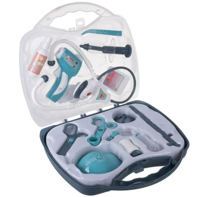 Ruhhy Kinderdoktersset 13-delig – koffer met geluid, licht en accessoires voor rollenspel en educatief plezier