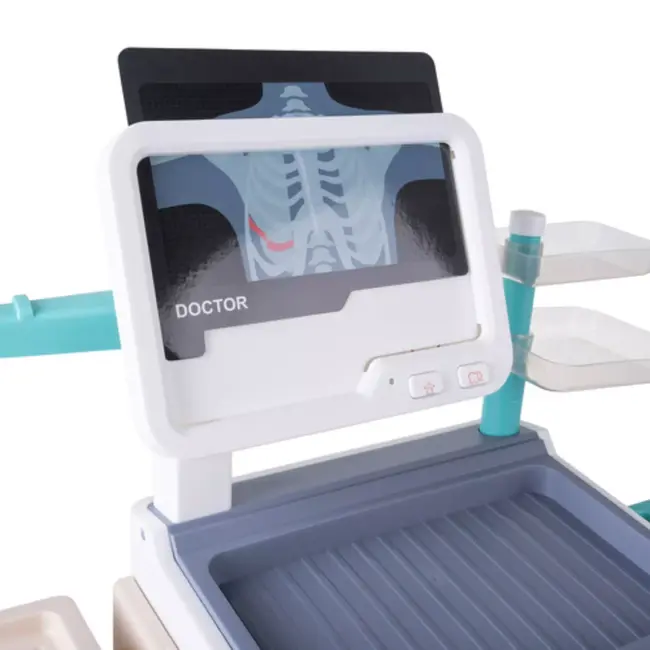 Ruhhy kinderdoktersset 26-delig – medische trolley met ECG, röntgen, licht en geluid voor rollenspel