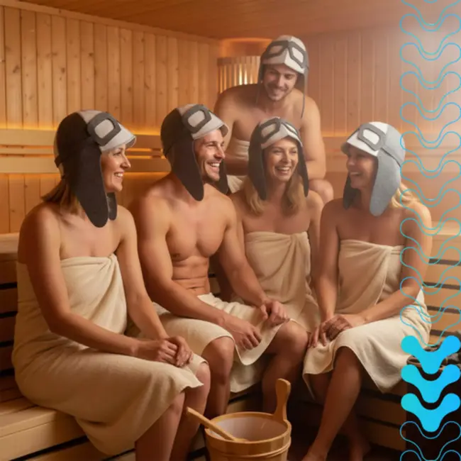 Isomedix vilten saunamuts aviator – natuurlijke hoofd- en haarbescherming voor sauna of wellness