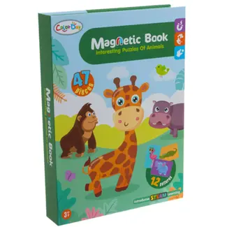 Ruhhy Educatieve magnetische puzzel met Afrikaanse dieren – Montessori speelgoed met 47 magneten en 6 kaarten