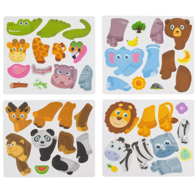 Ruhhy Educatieve magnetische puzzel met Afrikaanse dieren – Montessori speelgoed met 47 magneten en 6 kaarten