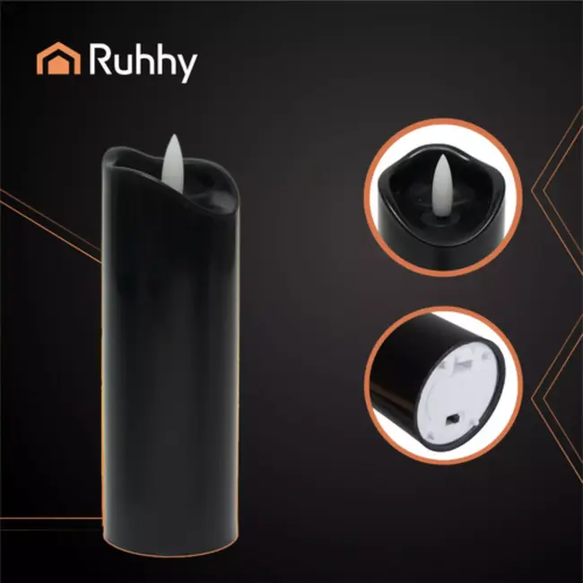 Ruhhy LED-kaarsen 12×15 cm – veilige, rookvrije kaarsen met flakkerend vlam-effect voor binnen en buiten
