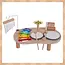 Kruzzel houten muziektafel – educatief Montessori muziekspeelgoed met trommels, belletjes en cimbalen