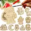 Ruhhy houten kerstballen set 24 stuks – DIY kerstornamenten met touwtjes en natuurlijke motieven
