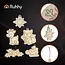 Ruhhy houten kerstballen set 24 stuks – DIY kerstornamenten met touwtjes en natuurlijke motieven