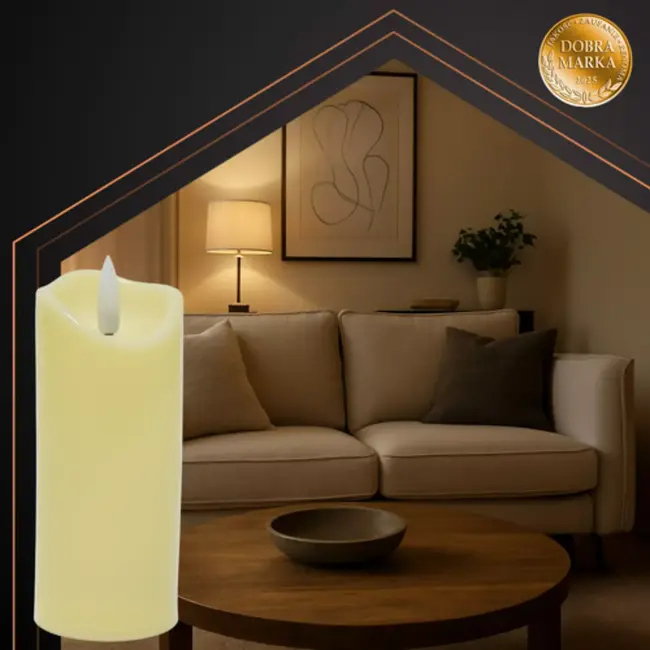 Ruhhy LED-kaars 12,5×5 cm – veilige, rookvrije elektronische kaars met warm wit licht voor decoratie