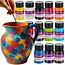 Maaleo glas- en keramiekverf 12 kleuren – waterbasis verfset voor creatieve decoraties en hobbyprojecten