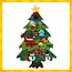 Kruzzel vilten kerstboom 100×70 cm – LED kerstdecoratie met klittenbandversieringen voor kinderen