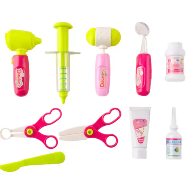 Ruhhy doktersset roze trolley 18-delig – educatief kinderspeelgoed met licht- en geluidseffecten, medische accessoires en wieltjes