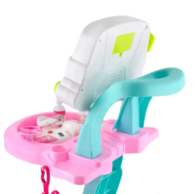 Ruhhy doktersset roze trolley 18-delig – educatief kinderspeelgoed met licht- en geluidseffecten, medische accessoires en wieltjes