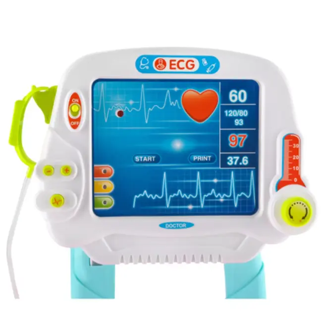 Ruhhy doktersset roze trolley 18-delig – educatief kinderspeelgoed met licht- en geluidseffecten, medische accessoires en wieltjes