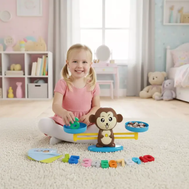 Ruhhy apenweegschaal – educatief rekenspel voor kinderen