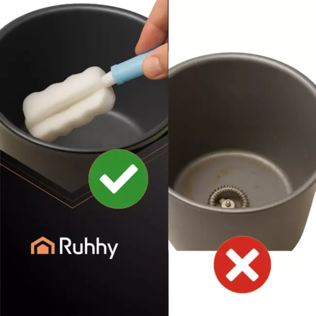 Ruhhy melkopschuimer 500W – elektrische melkopschuimer met LED-display, 4 temperatuurstanden