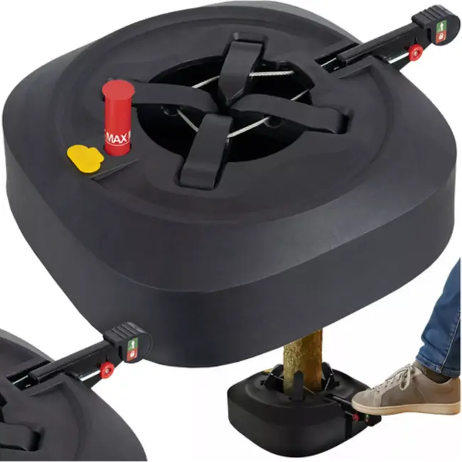 Ruhhy kerstboomstandaard 3,2L – zelfklemmende houder met waterreservoir voor kerstbomen tot 2,5 m