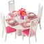 Ruhhy poppen meubelset – 43-delig met tafel, stoelen en servies voor poppenhuis