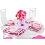 Ruhhy poppen meubelset – 43-delig met tafel, stoelen en servies voor poppenhuis