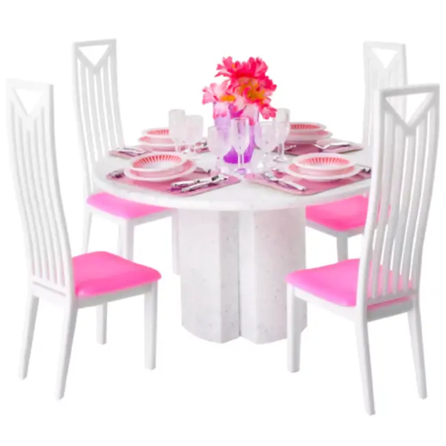 Ruhhy poppen meubelset – 43-delig met tafel, stoelen en servies voor poppenhuis