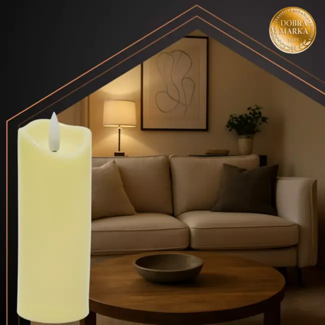 Ruhhy Realistische LED kaars 15x5 cm met flikkerend warm licht