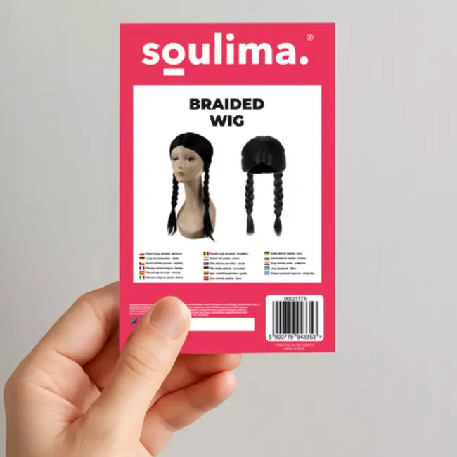 Soulima lange damespruik met vlechten – zwart, natuurlijk en comfortabel te dragen